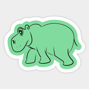 funny hippo Sticker